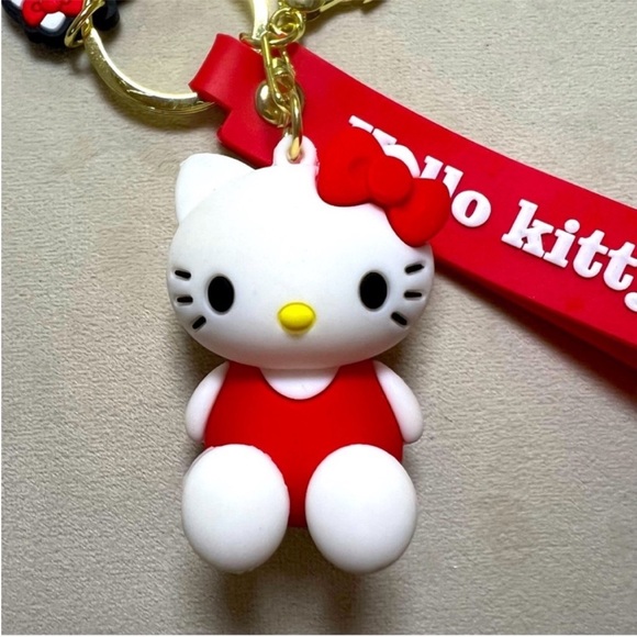 New Hello Kitty Keychain Red Sakura Charm 3D Figure Hello Kitty Charm - Picture 2 of 3